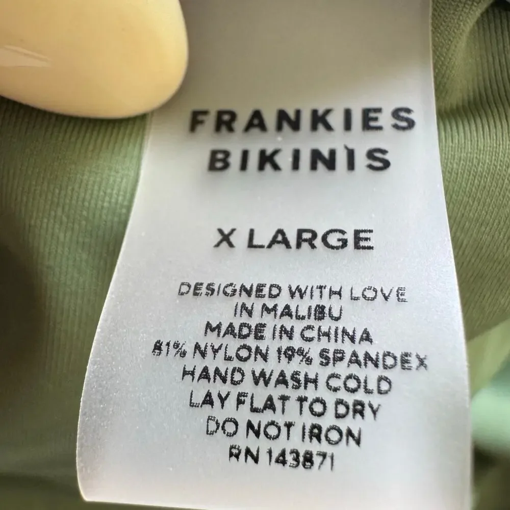 Frankies Bikinis Cruise Monokini One Piece Swimsuit Sea Moss Green Size XL